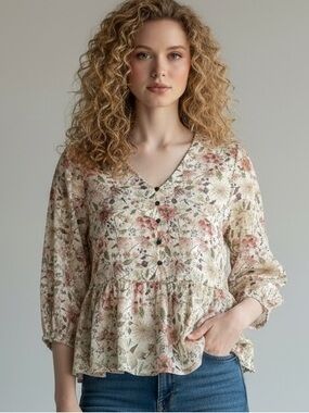Matilda Jane Good Hart floral Zilker blouse Women’s size S